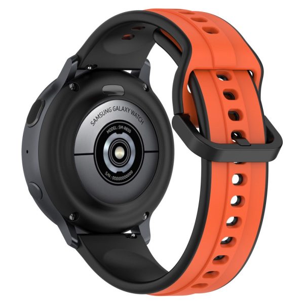 22mm Universal dual color silicone strap - Orange   Black For Sale