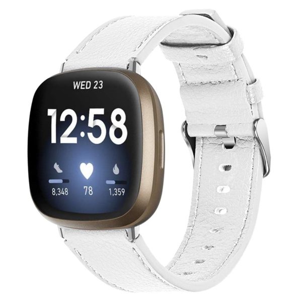 Fitbit Sense   Versa 3 cowhide genuine leather watch strap - White Online