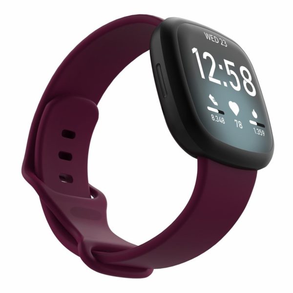 Fitbit Versa 3   Sense silicone watch band - Wine Red Size: S For Cheap