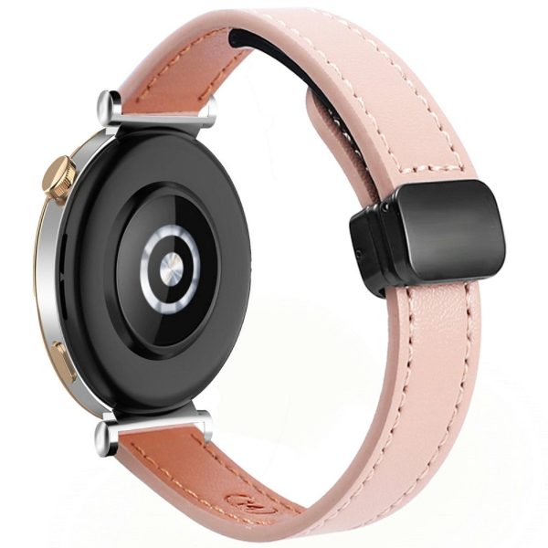 Samsung Galaxy Watch 20mm Magnetic Buckle Slim Microfiber Leather Watch Strap - Pink Online Sale