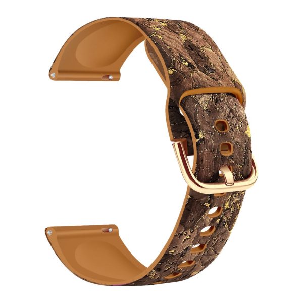 20mm Watch Band Samsung Galaxy Watch6 Classic 43mm 47mm   Watch6 40mm 44mm Genuine Tree LeatherandTPE Strap - Style A on Sale