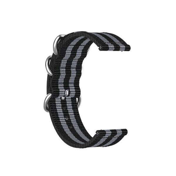 Garmin Forerunner 255S nylon watch strap - Black   Grey   Black   Grey   Black Cheap