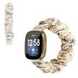 Fitbit Versa 3   Sense hair band fabric watch band - Milk White   Flowers Fashion