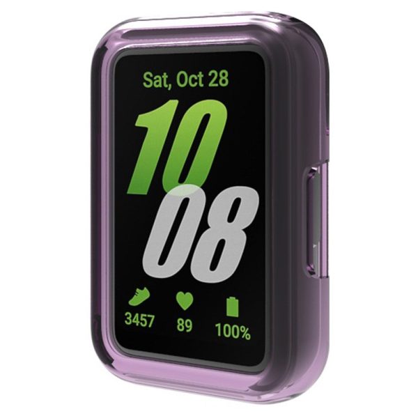 Samsung Galaxy Fit3 Smart Watch Protective Case Flexible Watch Frame Cover - Transparent Purple Online now