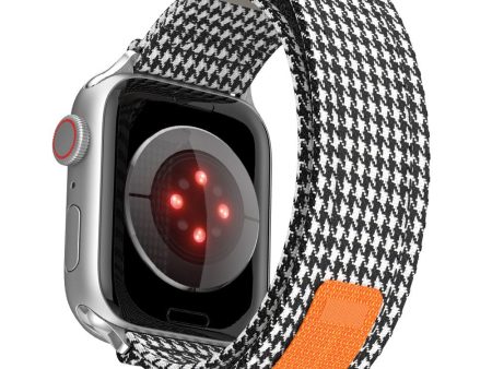 Apple Watch 49mm   45mm   44mm   42mm Canvas Watch Strap - Black     White Grids Cheap