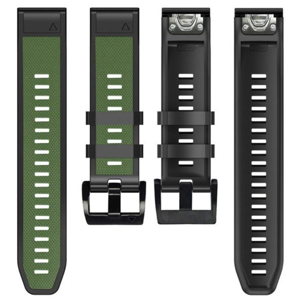 26mm dual color watch strap for Garmin watch - Army Green   Black Supply