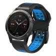 Garmin Fenix 7 dual color silicone watch strap - Black   Blue Fashion