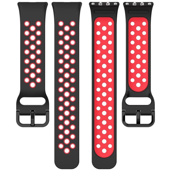 Samsung Galaxy Fit3 Silicone Watch Bands Dual-Color Wrist Straps Replacement Parts - Black+White Sale