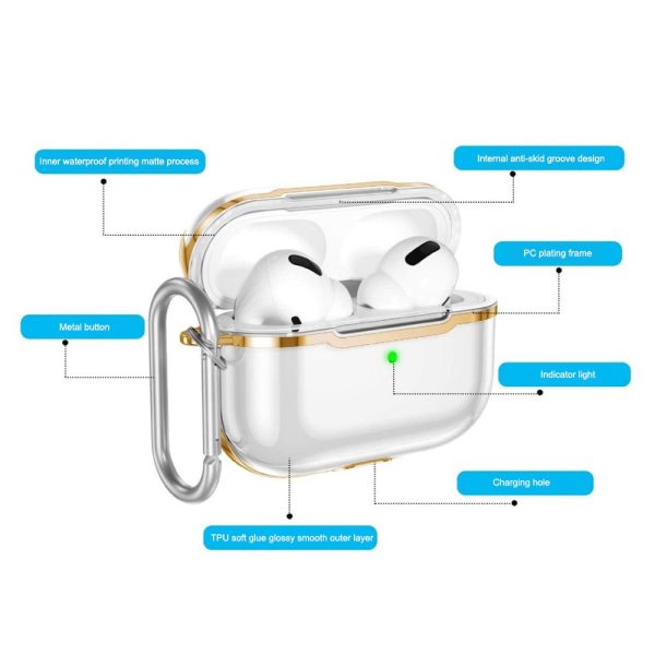 AirPods Pro 2 transparent case with carabiner - Transparent   Silver Online Sale