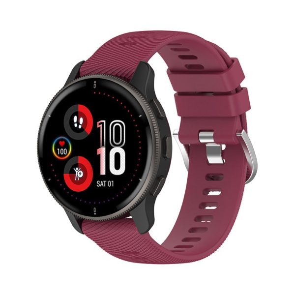 Garmin Forerunner 255   255 Music   Venu 2 silicone watch strap - Wine Red on Sale