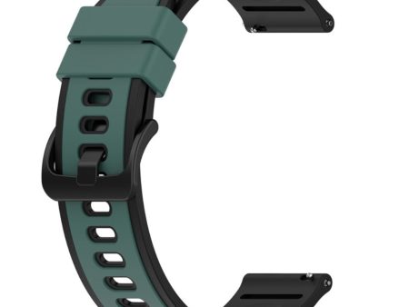 22mm Universal dual color silicone watch strap - Olive Green   Black Online