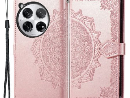 Mandala OnePlus 12 leather case - Rose Gold Cheap