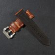 22mm Universal Genuine leather strap - Light Brown   Silver Buckle For Discount