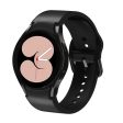 Samsung Galaxy Watch 5   4 silicone with leather coated watch strap - Black For Sale