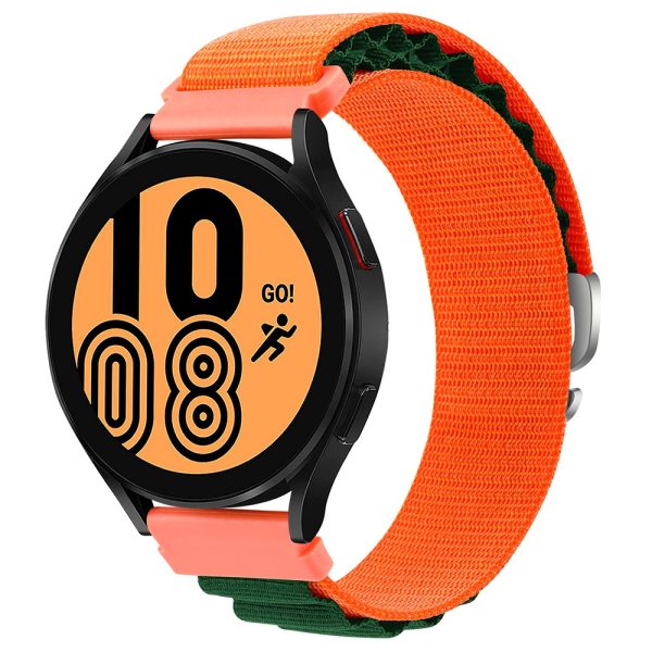 KALEBOL KLB-GSNL-001 Huawei Watch GT 4 41mm   Garmin Venu 3S 18mm Watch Strap Adjustable Nylon Loop Band - Orange+Green Online Hot Sale