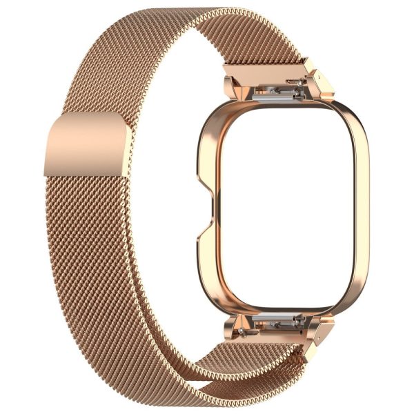 Xiaomi Redmi Watch 4 Stainless Steel Milanese Watch Strap with Metal Case - Rose Gold Hot on Sale