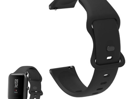 20mm Universal comfortable silicone watch strap - Black For Discount