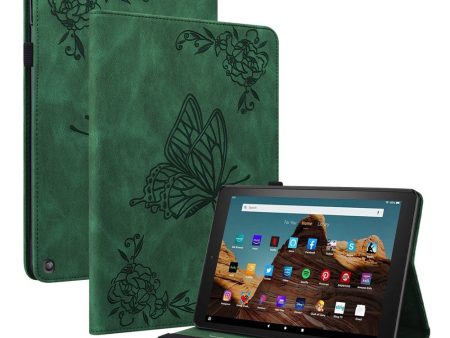 Amazon Fire HD 10 (2023) Leather Case Card Holder Stand Tablet Cover - Green on Sale