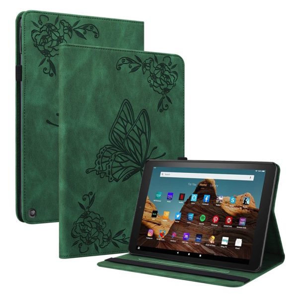 Amazon Fire HD 10 (2023) Leather Case Card Holder Stand Tablet Cover - Green on Sale