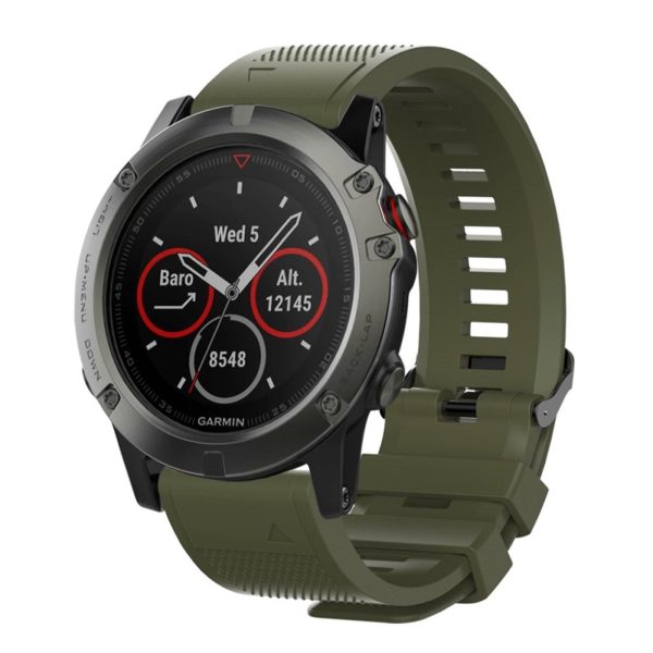 Garmin Fenix 5S silicone watch band - Army Green Online Sale