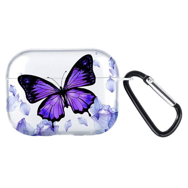 Apple AirPods Pro Charging Case Cover Pattern Print TWS Earbuds Flexible Case - Purple Butterfly     Transparent For Cheap