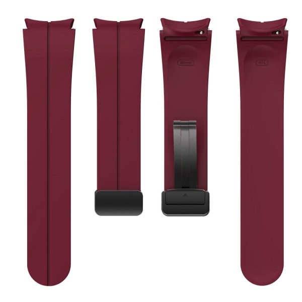 KALEBOL Samsung Galaxy Watch 20mm Silicone Watch Strap Magnetic Buckle - Wine Red For Discount