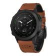 Garmin Fenix 7   7 Pro Watch Strap 22mm Leather + Silicone Watch Band - Brown+Black Hot on Sale