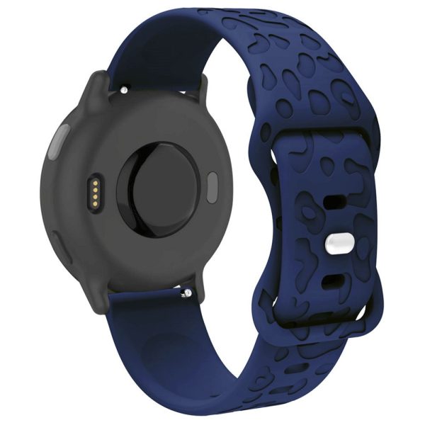 Garmin Venu 2 Plus   vivoactive 5 20mm Silicone Watch Band Leopard Texture Adjustable Strap - Navy Blue Discount