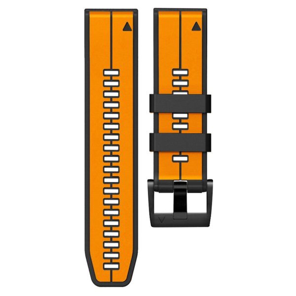 22mm dual color silicone watch strap for Garmin and Coros watch - Orange   Black Online