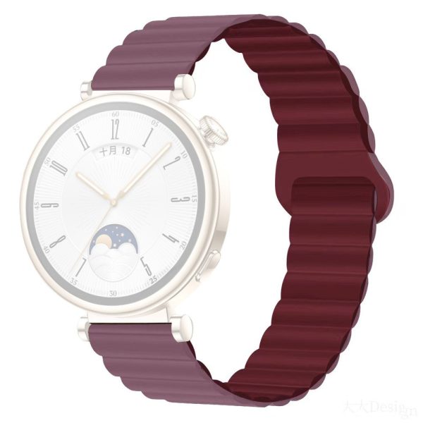 Garmin Forerunner 265S   255S   Venu 2S Silicone Watch Band 18mm Magnetic Wrist Strap - Smoke Purple   Wine Red Hot on Sale