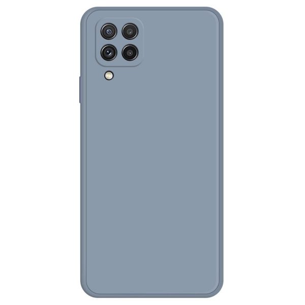 Beveled anti-drop rubberized cover for Samsung Galaxy A22 4G - Grey Blue Online now