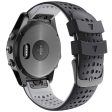 KALEBOL KLB-SSPWGJ-001 For Garmin Fenix 6X   Fenix 7X   Instinct 2X Watchband QuickFit 26mm Silicone Watch Bracelet - Black+Grey Cheap