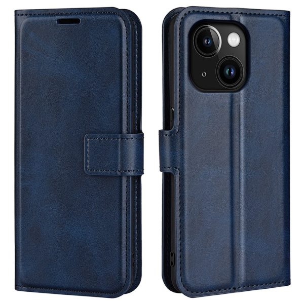 Wallet-style leather case for iPhone 15 Plus - Blue Online