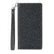 Silk Texture Wallet Stand Mobile Phone Leather Case Cover for Sony Xperia XZ1 Compact - Black Cheap