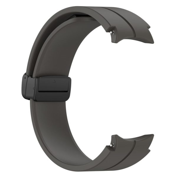 Samsung Galaxy Watch7 40mm Replacement Band Magnetic Folding Black Buckle Silicone Strap - Dark Grey Online now