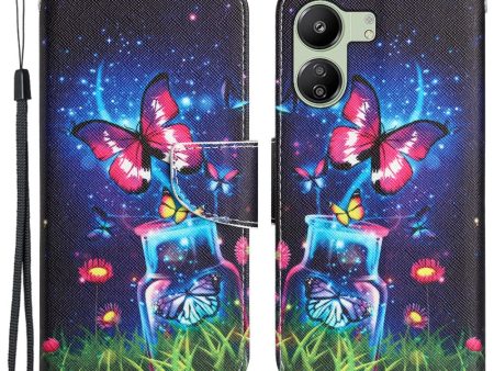 Wonderland Xiaomi Redmi 13C   Xiaomi Poco C65 flip case - Bottle And Butterfly Discount