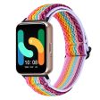 Samsung Galaxy Fit3 SM-R390 Woven Watch Strap Elastic Wrist Band, Black Connector - Rainbow For Cheap