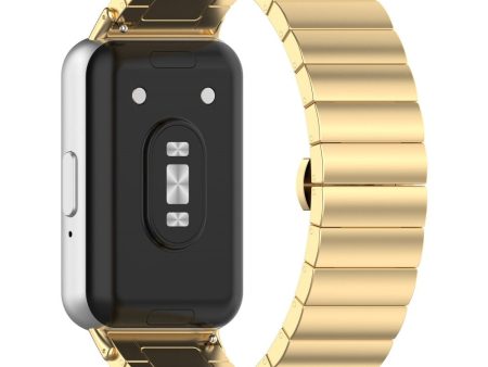 Samsung Galaxy Fit3 SM-R390 Stainless Steel Strap Butterfly Buckle Replacement Band - Gold Supply