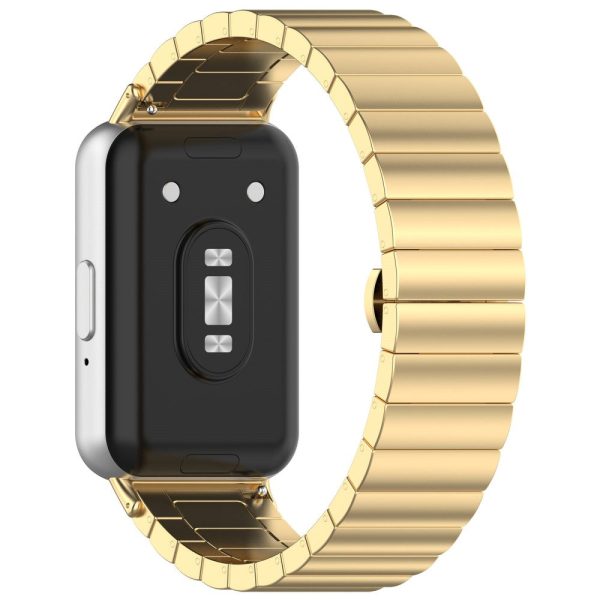 Samsung Galaxy Fit3 SM-R390 Stainless Steel Strap Butterfly Buckle Replacement Band - Gold Supply