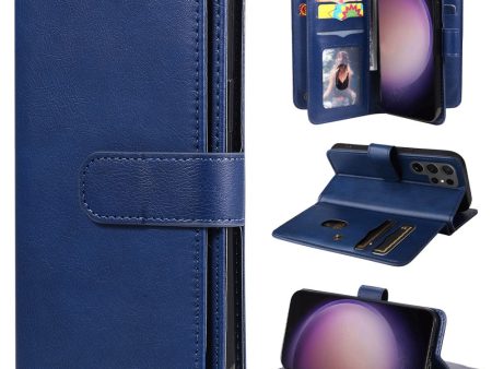 10-slot Samsung Galaxy S24 Ultra wallet case - Blue Fashion