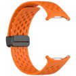 Samsung Galaxy Watch Ultra 47mm Silicone Watch Band Replacement Strap with Magnetic Folding Buckle - Orange For Discount