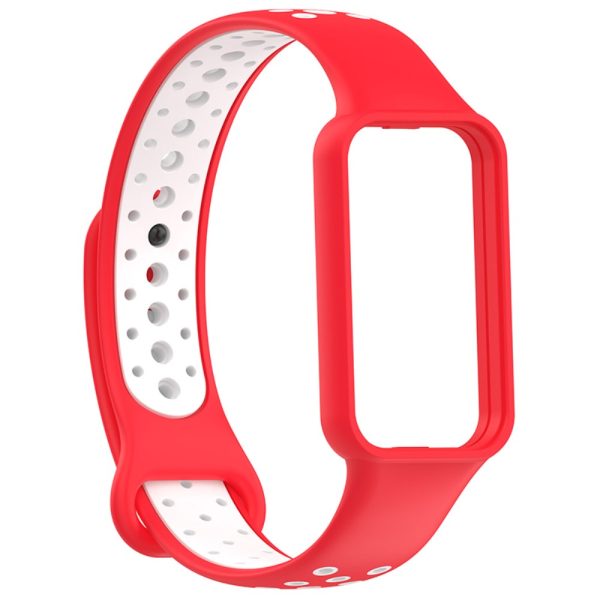 Amazfit Band 7 dual color silicone watch strap - Red   White Cheap