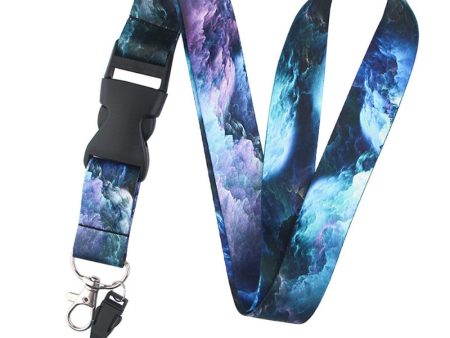 Universal starry sky style lanyard - Purple and Blue Clouds on Sale