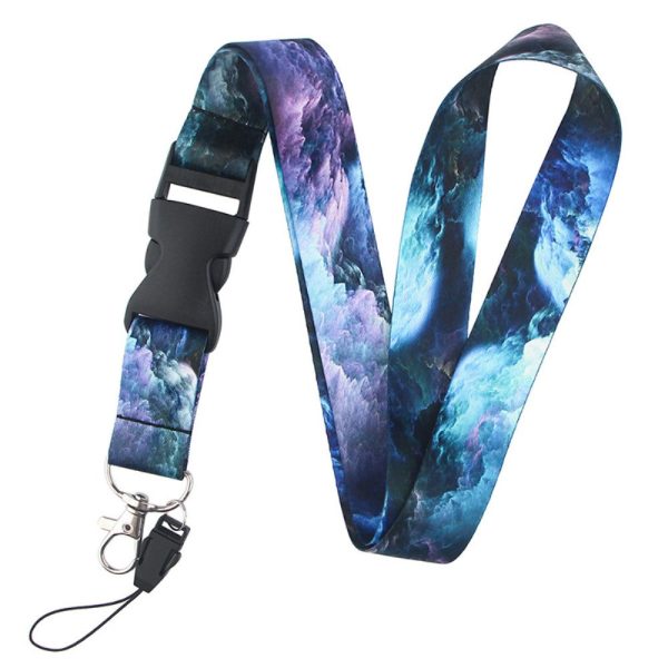 Universal starry sky style lanyard - Purple and Blue Clouds on Sale