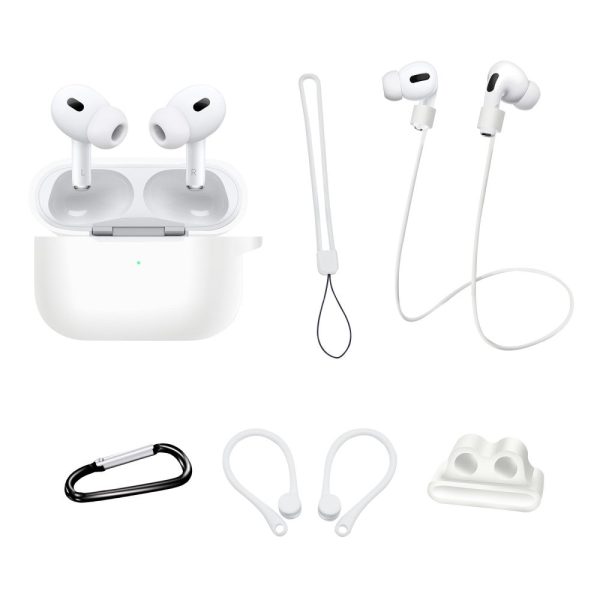 AirPods Pro 2 silicone cover with accessories kit - White For Sale