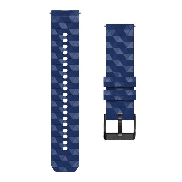 22mm Universal icosahedron style silicone watch strap - Dark Blue   Black on Sale