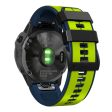 KALEBOL KLB-ZWGJ-001 Garmin Fenix 7   7 Pro Silicone Watch Band QuickFit 22mm Dual Color Strap - Lime+Blue Online now