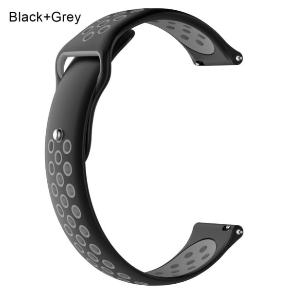 Universal two-tone silicone watch band - Black   Grey For Sale