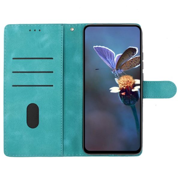 Flower Imprint Leather Case for Sony Xperia 5 , Wallet Stand Mobile Phone Protective Cover - Sky Blue Online Sale