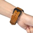 Garmin Forerunner 220   230   235   735XT   620   630 Watch Strap Leather Retro Texture Wristband Strap - Brown Discount